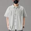 Men Shirt Short Sleeve Stripe Summer Hip Hop Oversize 8XL Plus Size Casual Plaid Streetwear Loose Pocket
