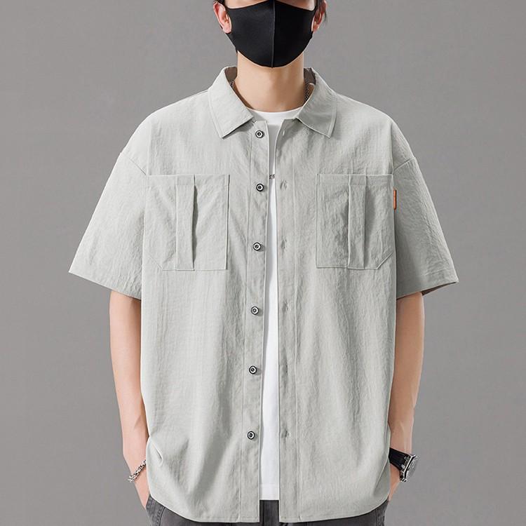 Men Shirt Short Sleeve Stripe Summer Hip Hop Oversize 8XL Plus Size Casual Plaid Streetwear Loose Pocket