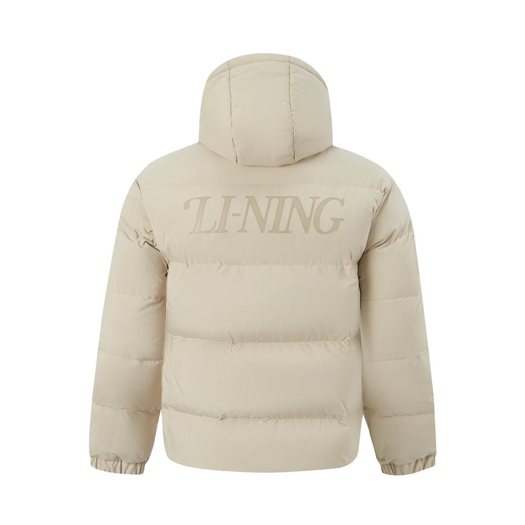 LiNing Sports Lifestyle Series Hooded Zipper Letter Warm Casual Down Jacket Men outerwear AYMV585-2