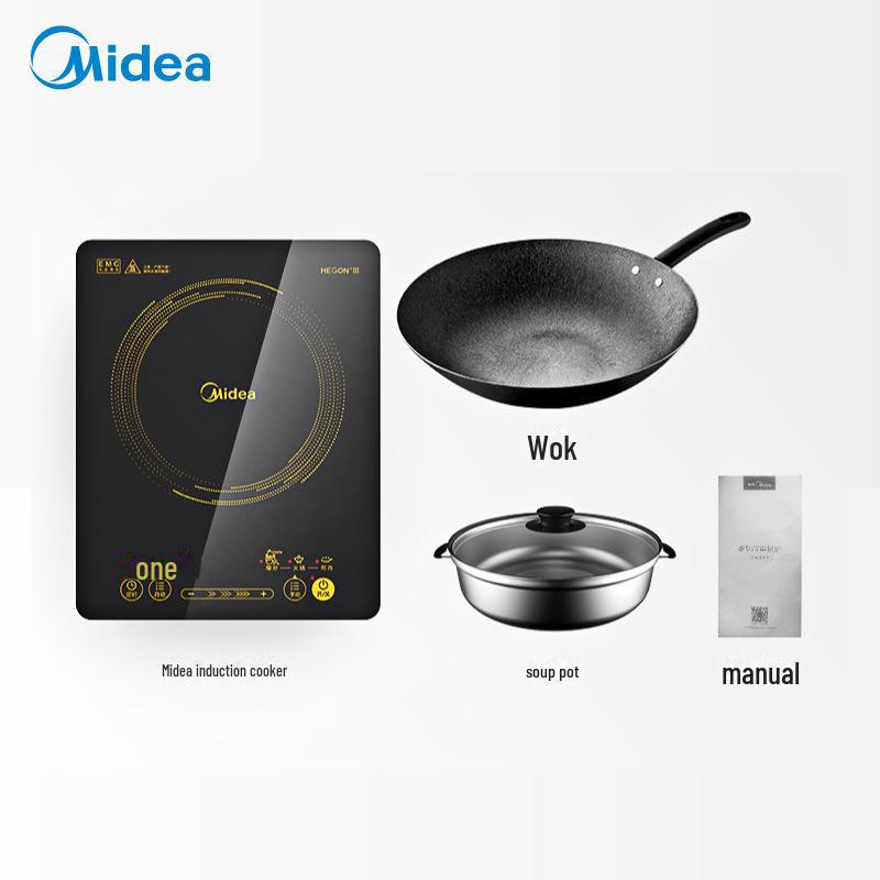 Midea WH2202S Multifunktions-Induktionskochfeld mit hoher Leistung für Wokgerichte und den Gebrauch im Studentenwohnheim