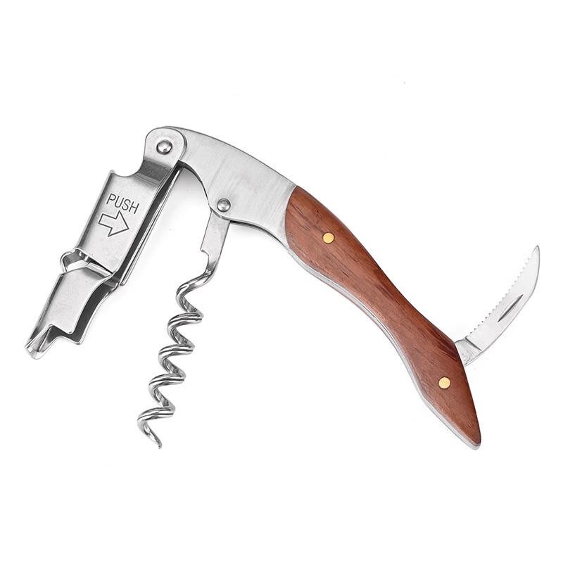 ZISIZ Stainless Steel Rosewood Waiter s Corkscrew