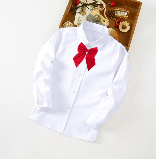 

Милая белая рубашка с бантом для девочек, детская белая рубашка JK, одежда для выступлений, белая рубашка для детей среднего возраста, весенне-осенняя рубашка с коротким рукавом 170