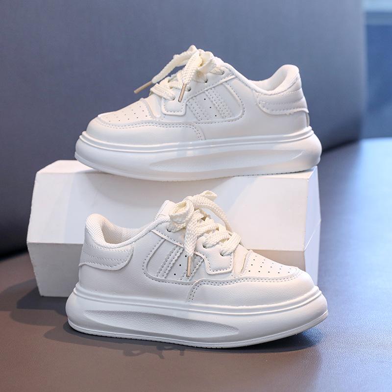 Children Sneakers Soft Sole Non-slip Students School White Shoes Comfortable 2025 New Kids Sports Shoes Casual Striped Trendy