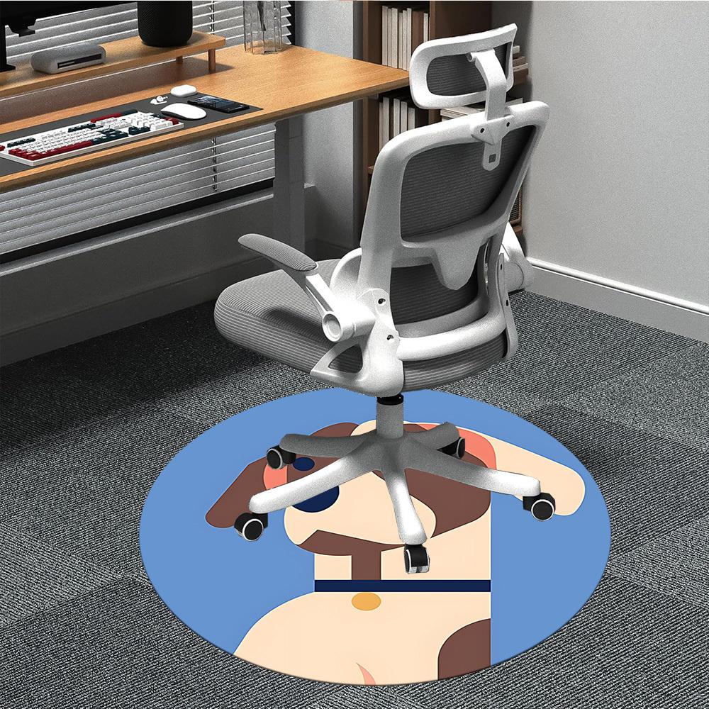 1pc Puppy Pet Office Round Area Rug, Under Office Chairs Bedroom Living Room Home Decor, Room Deco