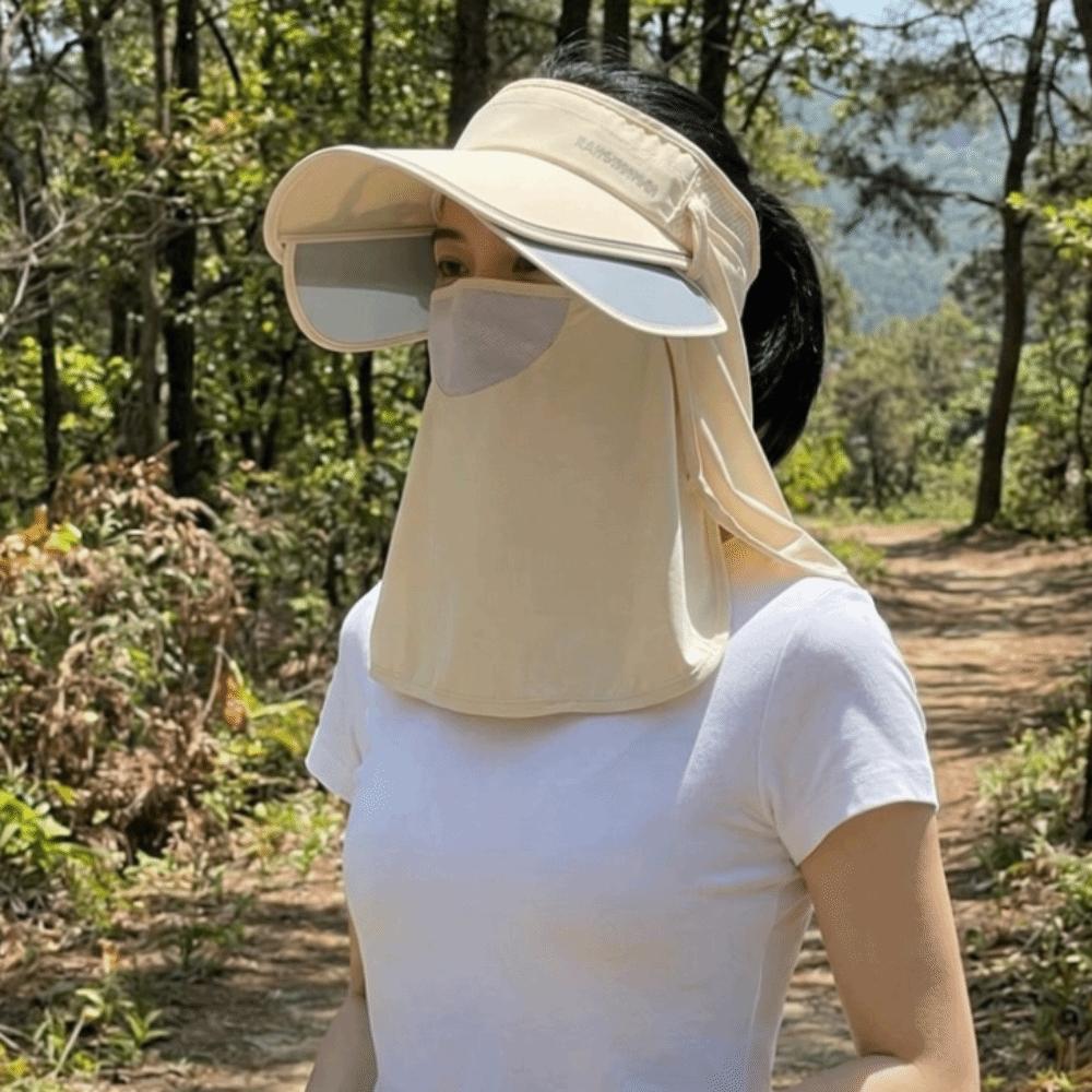 Detachable Shawl UV Resistant Hat Breathable Beach Empty Top New Wide Brimmed Sunshade Cap  Summer