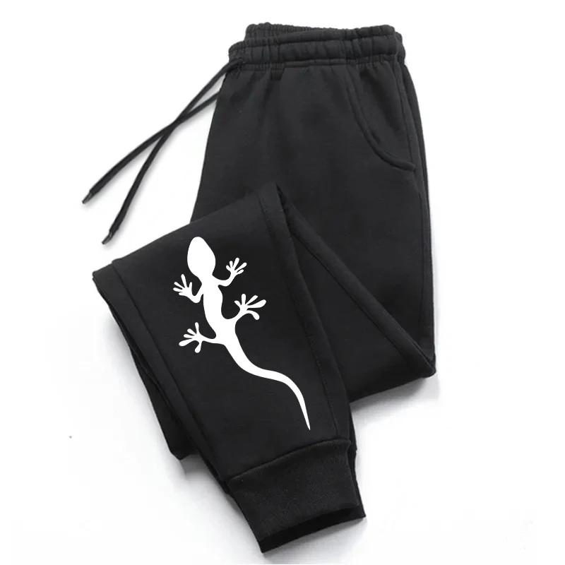 

Мужские повседневные спортивные штаны с принтом геккона, высокое качество, для активного отдыха, джоггеры, штаны для фитнеса в зале, для бега, универсальные брюки, одежда 3XL