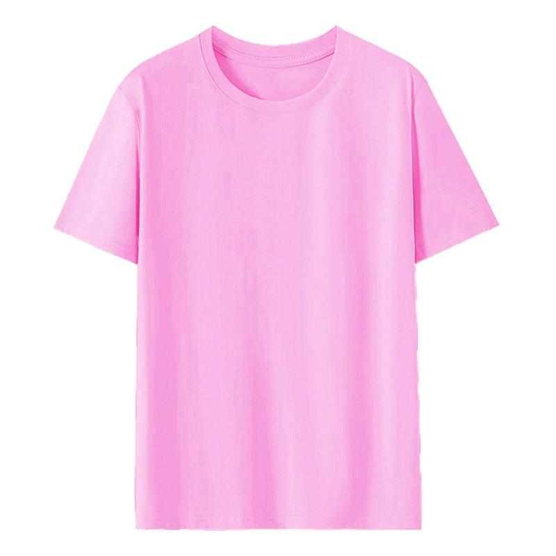 Pure cotton T-shirt women's round neck short-sleeved T-shirt logo advertising shirt group clothing trendy brand women's top solid color clothes