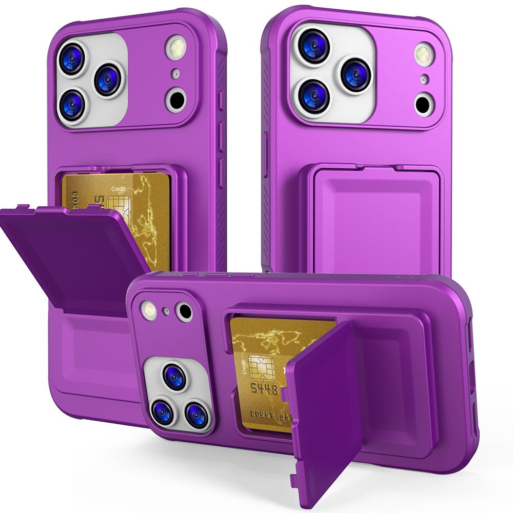 

iPhone 17 Pro Max Anti-Fall Folding Mirror Card Holder Stand Case IPHONE17PROMAX