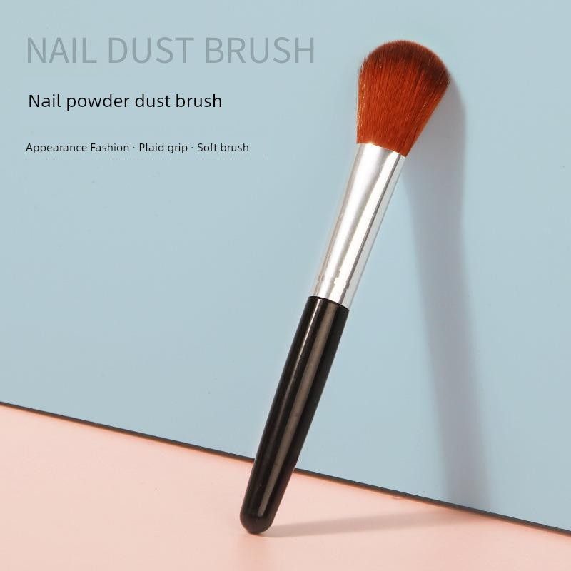 

Manufacturer Nail Art Dust Remover Blush Brush Portable Models Short Handle Single Makeup Brush Beauty Makeup Tools Highlight Brush Black tube brown fur