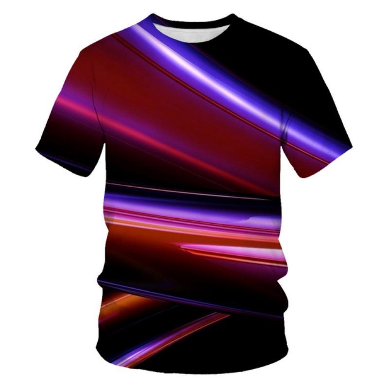 Summer Fashion Colour Light Spectrum Men T-shirt New Casual Printing Fun Tees Trend Personality Leisure O-neck Short Sleeve Tops