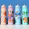 800ml Cartoon Capybara Water Bottle Plastic Water Cup Portable Large Capacity With Straw Sports Water Bottle Travel Outdoor