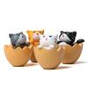 Cute Cartoon Eggshell Cat Mini Model For Home Decor And Festive Gifts