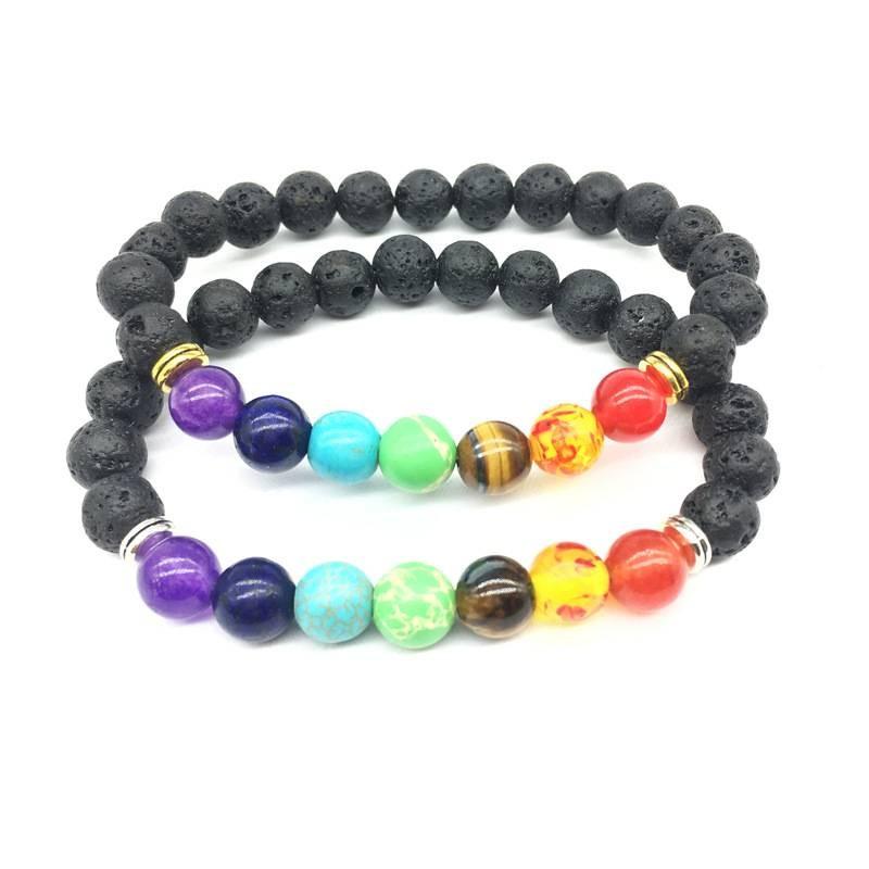 Stunning 2020 New Black Stone Synthetic Yoga Bracelet Featuring Colorful Elephant Design