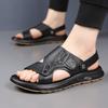 Herren Sandalen Leder Sommer Rindsleder Strandschuhe 2025 neu Auto tragen rutschfest Doppelzweck Papa Herren Sandalen