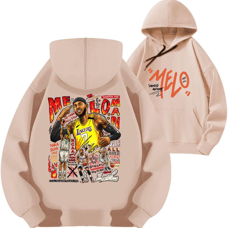 Anthony's 2025 Lakers Hoodie - Basketball Loose Fit, Autumn Plus Velvet, Thickened.