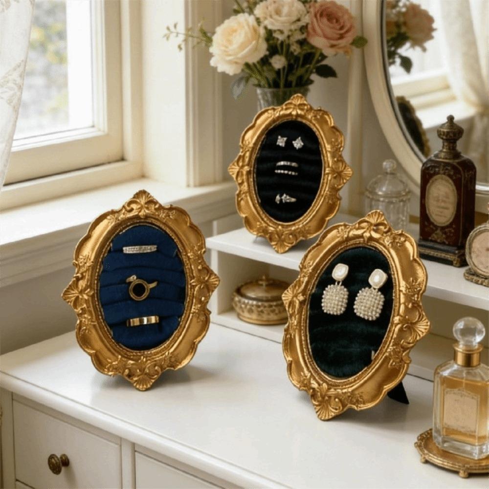 Baroque Design Ring Display Stand Vintage Gold Jewelry Display Rack  Photography Props