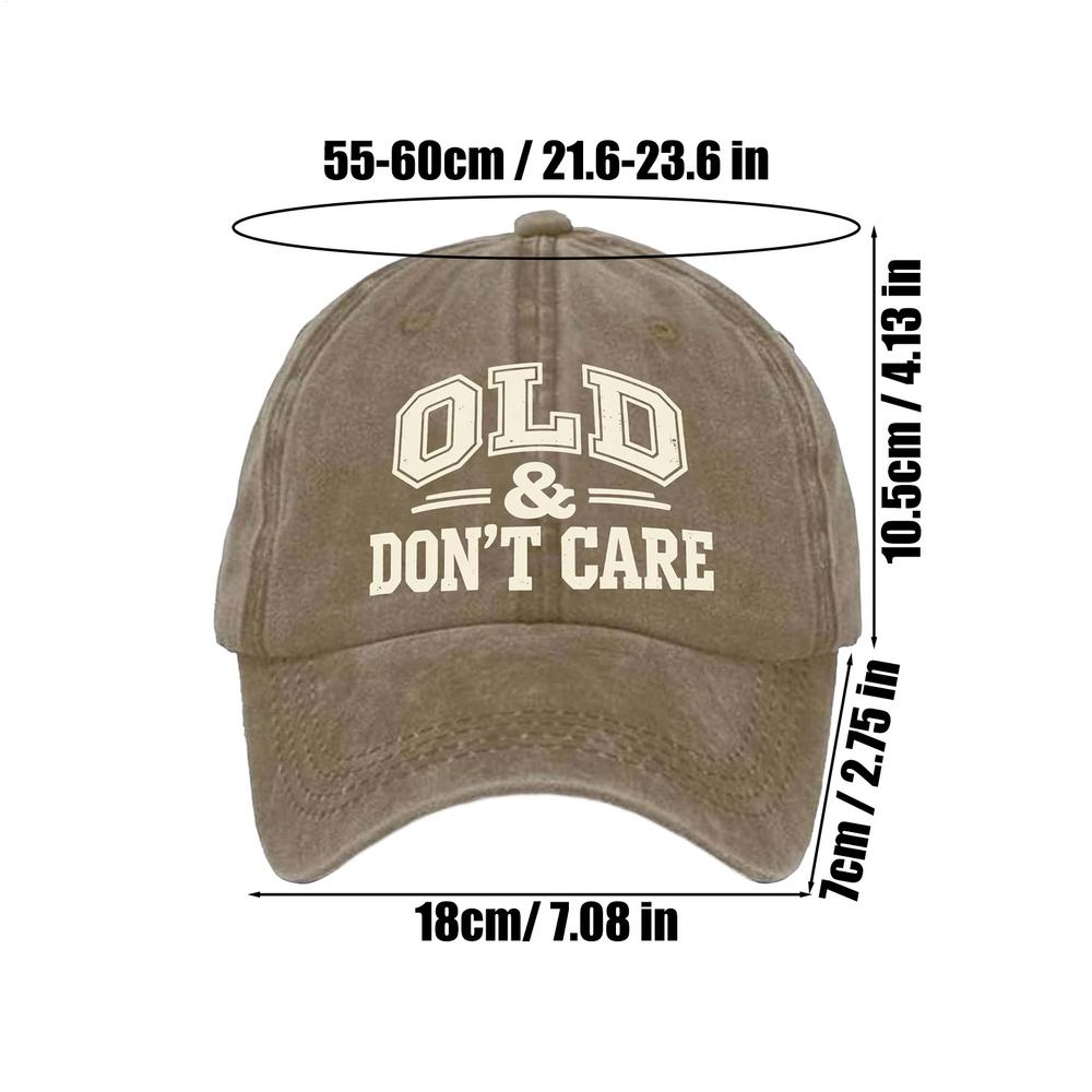 

Baseball Cap Funny Old Dont Care Headwear Breathable Sun Protection Ball Hat for Women Men Running Travel Sports Daily Hiking