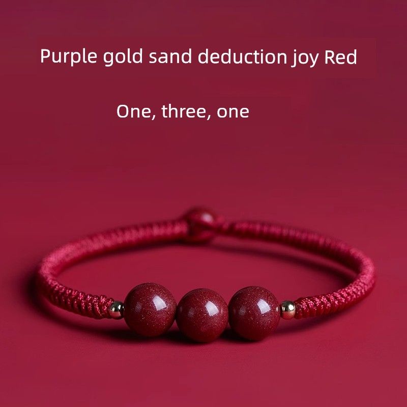 

Девочка года Дракона Натуральная киноварь Шарм Браслет из красной веревки [Safe Transfer] Happy Red Deduction Hand Rope