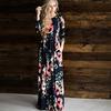 Women's Summer Long Dress Floral Print Boho Beach Dress Tunic Maxi Dress Evening Party Dress