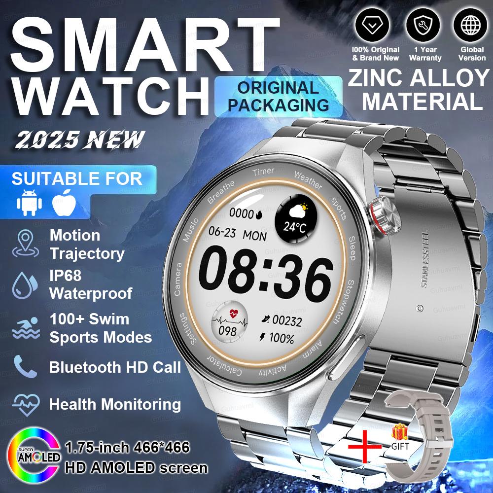 New HD Bluetooth Call GPS Tracker Smart Watch Heart Rate Blood Oxygen Health Monitor IP68 Waterproof Sports SmartWatch Men