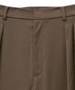 WEST GRAND BOULEVARD Wide Half-Banding Double-Pleat Slacks Brown