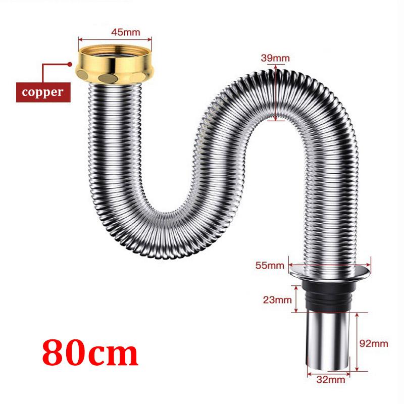 Kitchen Sink Drain Pipe Accessories Mop Pool Sink Drain Pipe Stainless Steel Drain Deodorant Explosion-proof