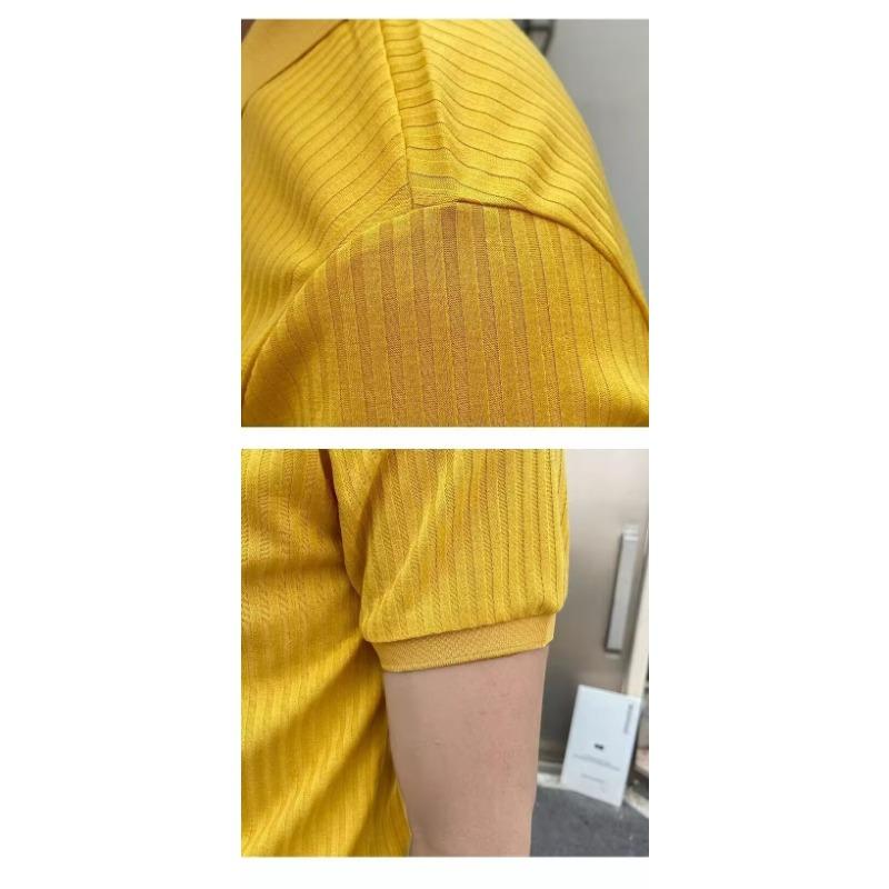 Men Slim Fit Short Sleeve Polo Shirt Korean Style Summer Casual Top