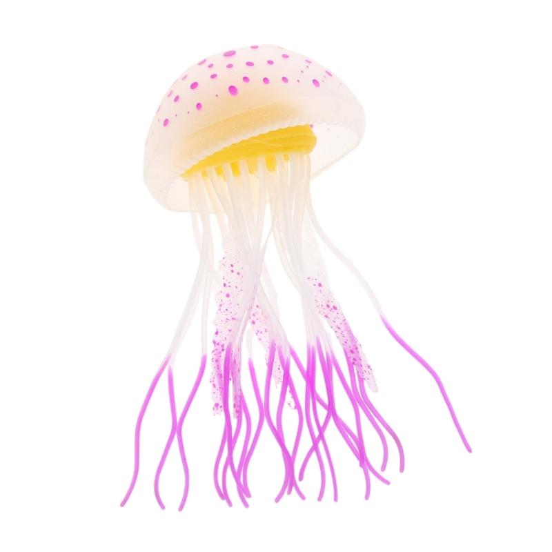 Jellyfish Aquarium Decorations Bright Color Silicone Decor Artificial Jelly-Fish