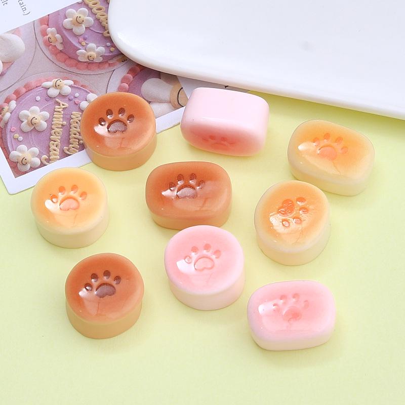 Cat Paw and Jelly Pudding Resin Accessories: Cartoon DIY Cream Glue, Hair Clips, Croc Charms, and Ornaments
