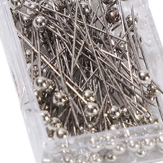 100Pcs/Box Colorful Round Top Hijab Pins with Storage Box One Tip Design Fixed Sewing