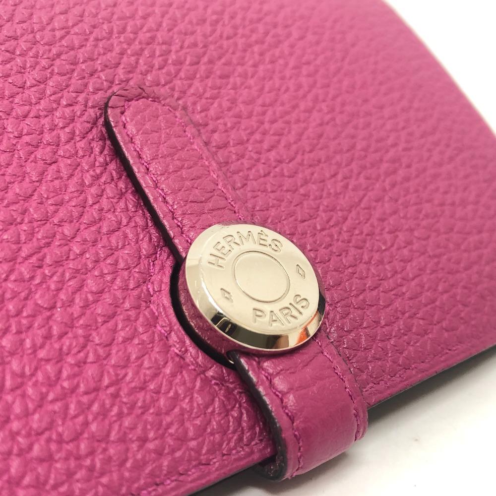 HERMES Dogon Compact Folding Wallet Taurillon Clemence (Estimated) Rose purple