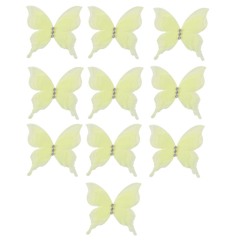 

10PCS Butterfly Applique Decoration Multi-Use Handmade Simulation Butterfly Fabric Ornaments for Curtains/Tablecloth/Clothing/Hair 10PCS