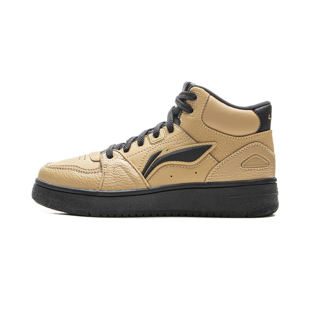 Li Ning Tianji HI Rutschfest Dämpfung Abriebfest Mittelhohe Skateboard Schuhe Damen Braun Schwarz AGCV340-4