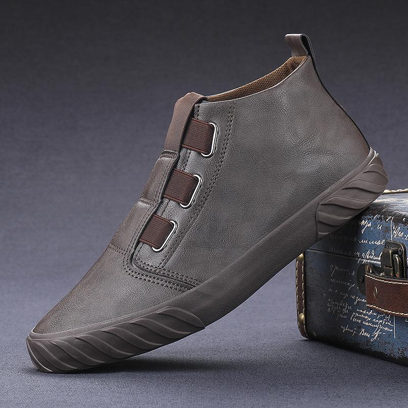 

Flash Step Мужская обувь Высокие туфли Мужская однопедальная повседневная обувь для сноуборда Ретро-модная обувь Кожаная обувь 43 кофейный