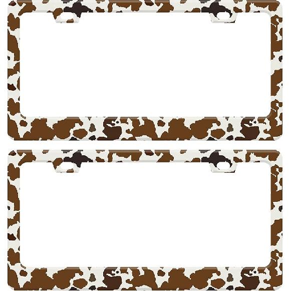 Cherry Blossoms License Plate Frame Beautiful Pink Flowers License Plate Frames Funny Auto Accessory Bracket Stainless Steel License Plate for Women