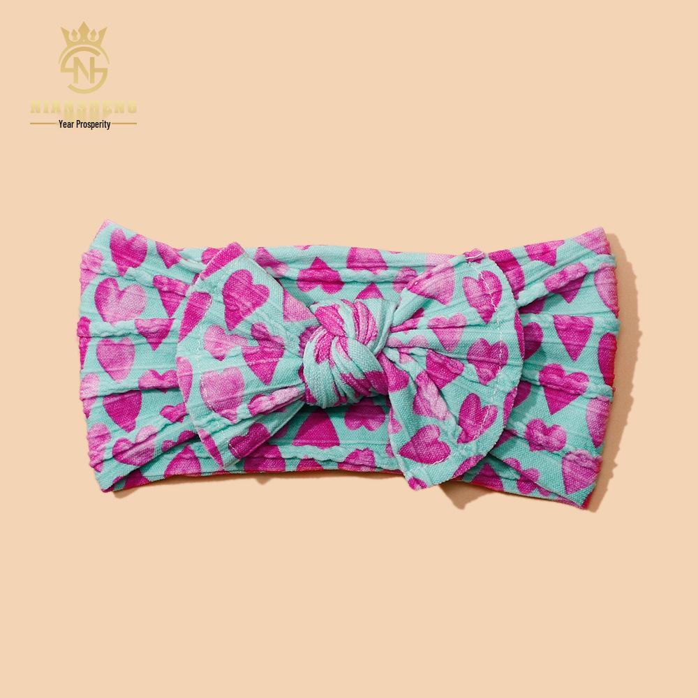 New European & American Baby Headband: Cute 3D Bow, Digital Print & Nylon Jacquard