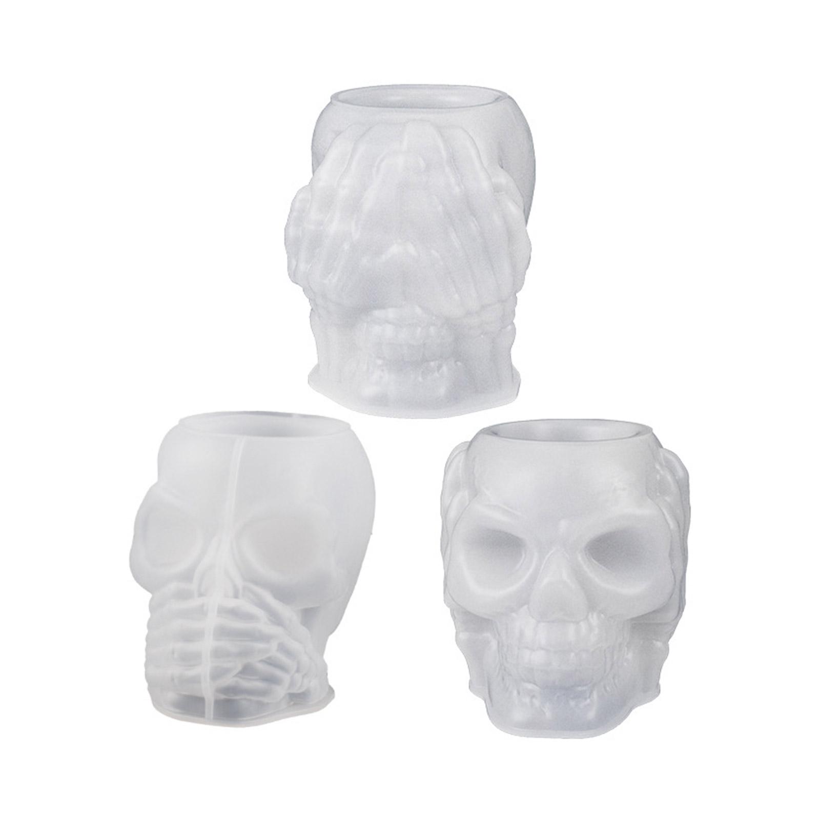 

Форма для бетонного цветочного горшка в форме черепа, форма для держателя ручки, контейнер для цемента, силиконовая форма, сочная кашпо, форма для бетонной вазы A