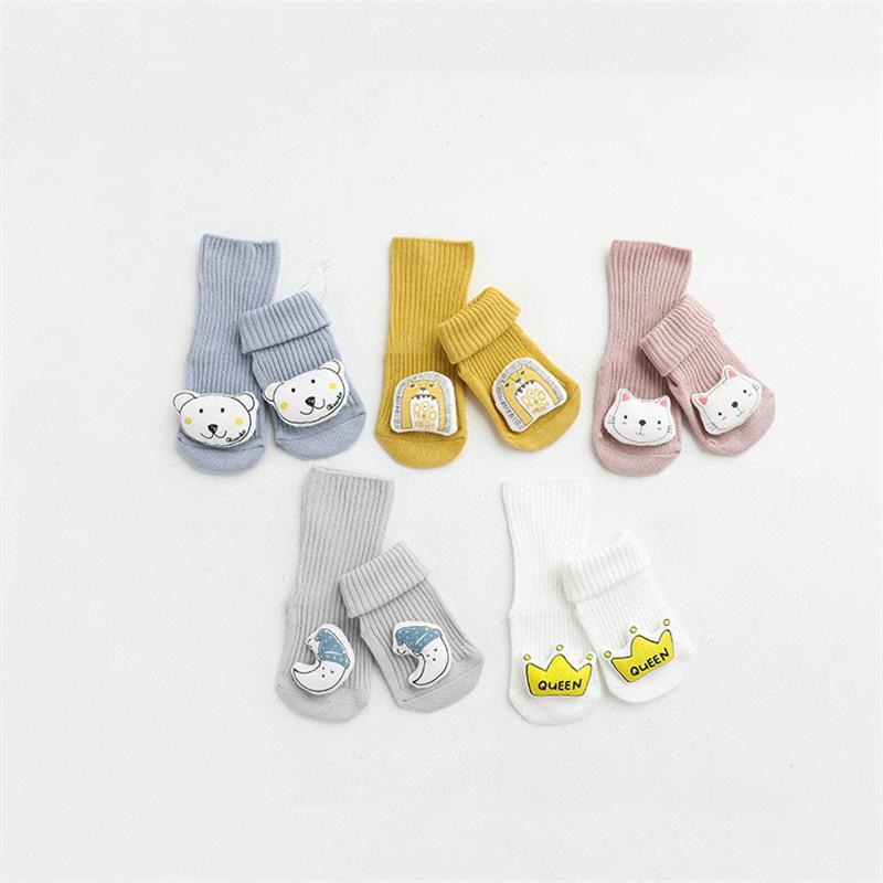 1/5Pairs Newborn Cotton Socks Anti Slip Baby Boy Socks Cartoon Infant Floor Socks For Girls Spring Autumn Baby Accessories 0-2Y