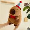 Soft Plush Capybara Stuffed Animal with Party Hat and Bow Tie Birthday Gift Stuffed Toy for Kids and Collectors