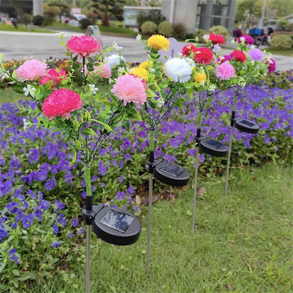 Solar Powered Flower Lights Solar Rose Grass Light Outdoor Lawn Decorative Lights Courtyard Garden
