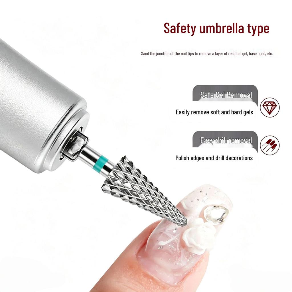 Stainless Steel Nail Art Gel Remover Umbrella Grinding Head