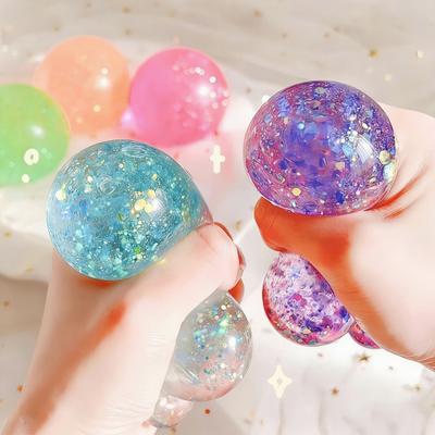 Brinquedo Colorido de Apertar Lento e Macio Fidget Toy Bola de Estresse TPR Gadget de Descompressão para Adultos Crianças Novidade Lembrancinha de Festa