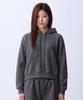 CRUSHST Minimal Crop Sweat Hoodie Charcoal