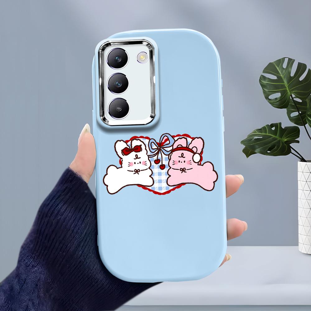 For OPPO A18 A38 A54 A60 A96 Reno12 F 8T 8Z Vivo V30 V40 Y15s Y22 Y27 Y30 Y36 Cartoon Cute Cat Soft Silicone Candy Color Phone Case