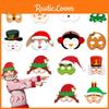 Masque en papier de Noël Bonhomme de neige Renne Accessoire photo de fête Pour décoration de vacances