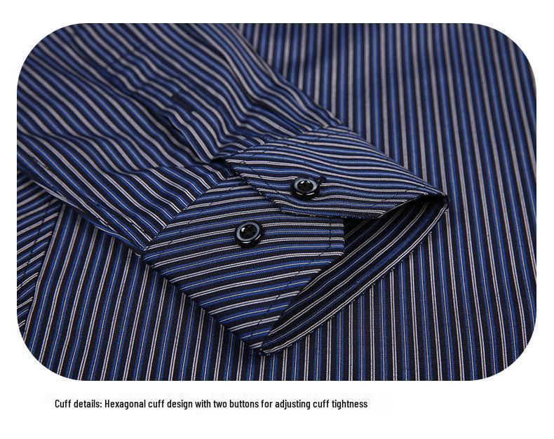 Men's Autumn Striped Business Casual Long-Sleeve Shirt