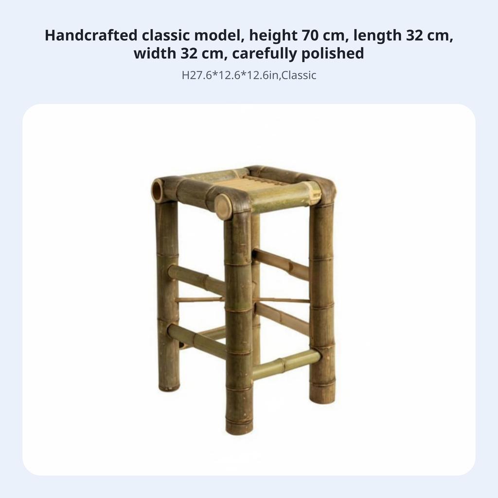 Quadratischer Bambus-Sitz Handgefertigt Niedriger Hocker Retro-Design Langlebig Für Heimdekorateure Kleine Kinder