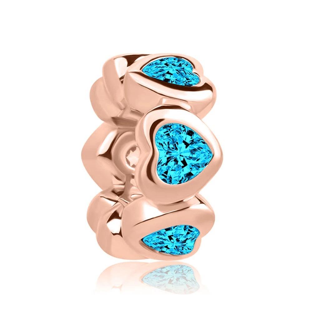 New Shining Zircon Love Heart Spacer Bead 925Silver Pendant for DIY Bracelet Flower Charm Women Jewelry Making