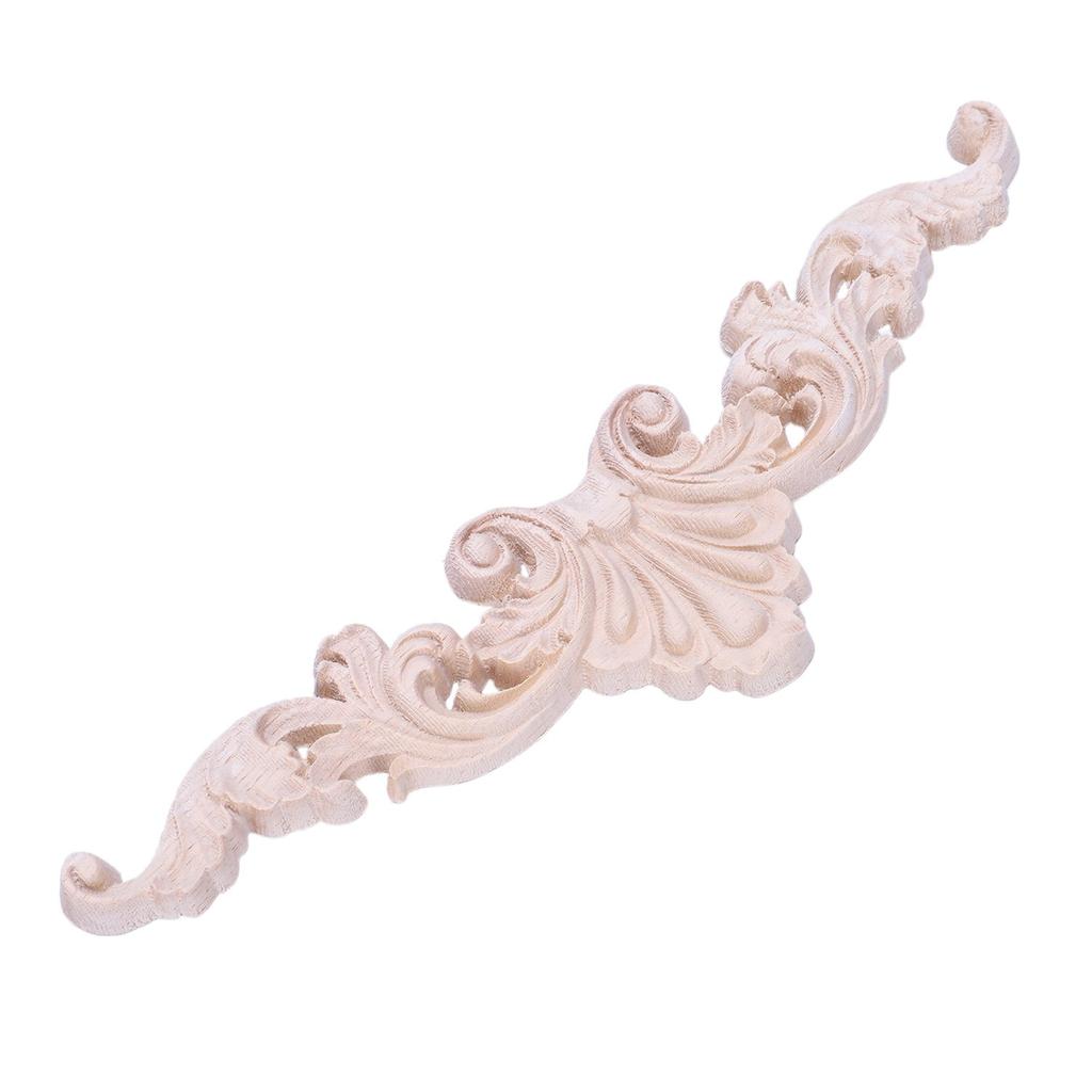 BHBL Wood Carved Corner Onlay Applique Frame Decor Furniture Craft Unpainted Type:20*5cm