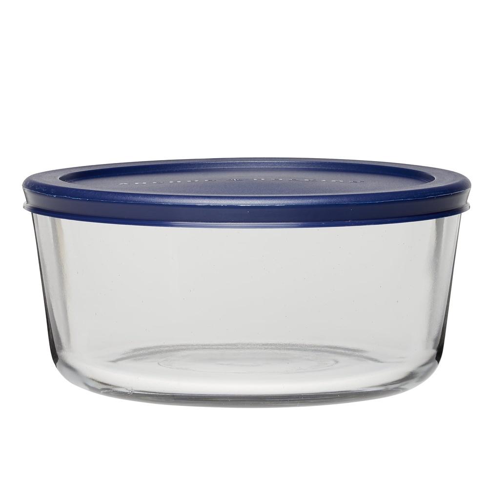 2 Pack 7 Cup Glass Food Storage Containers with SnugFit Lid Microwave Dishwasher Safe Round Kitchen Jars Healthy Durable